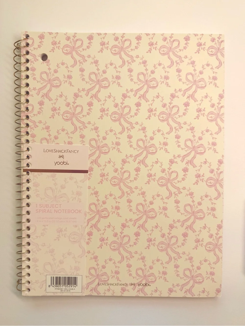 💐 Love Shack Fancy Bow-Floral Spiral Notebook and Dry Erase Markers Bundle